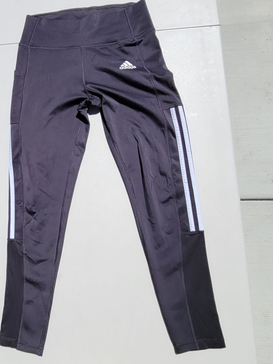 adidas Pants - Adidas Woman's Black Athletic Leggings with Side Stripe
